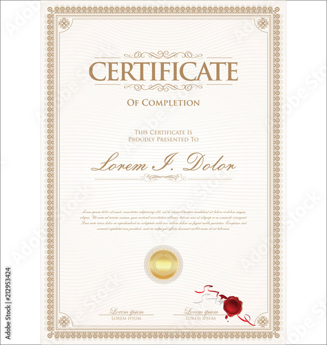 certificate or diploma retro vintage template 