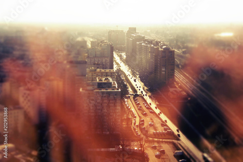 Widok na miasto, Warszawa, ulica, budynki