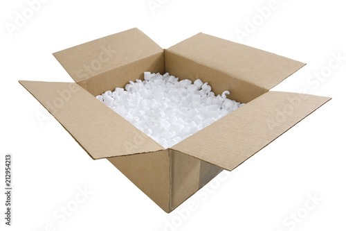 Open Box with Packing Peanuts