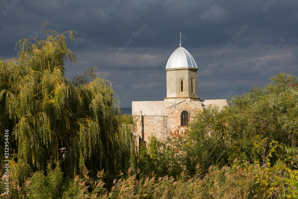 Ancient Armenian stone church in Feodosia, Crimea