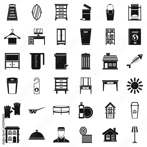 Housework icons set. Simple style of 36 housework vector icons for web isolated on white background