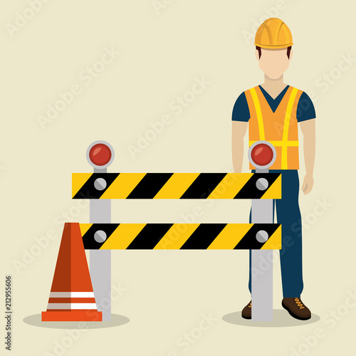 construction worker with under construction icons