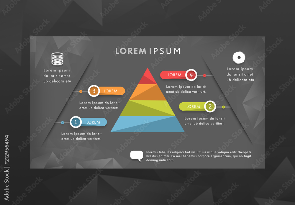 Infographic Layout with a Pyramid Stock Template | Adobe Stock