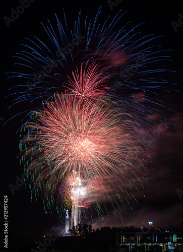 4th of July firework celebration over Birmingham, AL