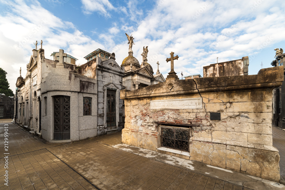 Tombs at cemetery La Recoleta