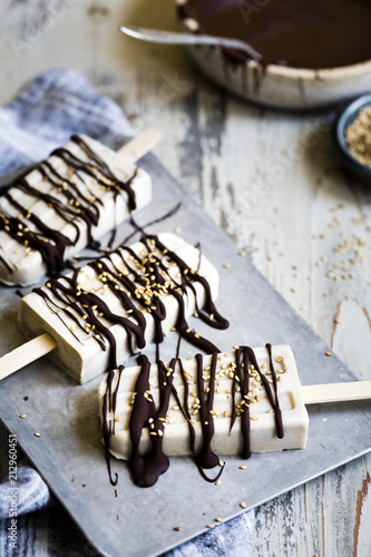 Chocolate Banana Tahini Popsicles photo