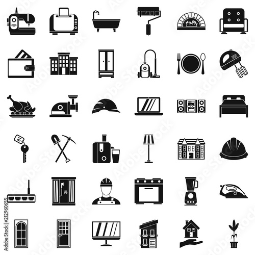 Good house icons set. Simple style of 36 good house vector icons for web isolated on white background photo