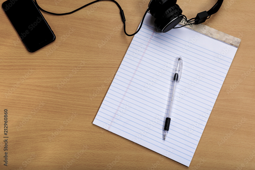 Creative flat lay photo of workspace desk Creative flat lay photo of workspace desk