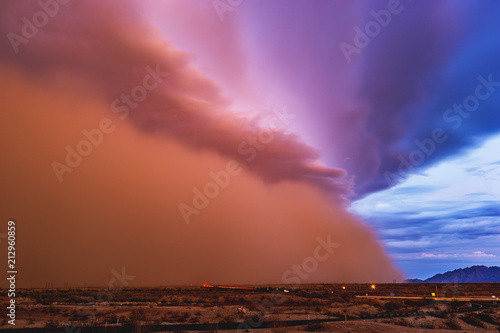 Dust storm in the Arizona desert