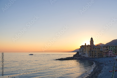 Camogli, sunset on the sea - Liguria - Italy