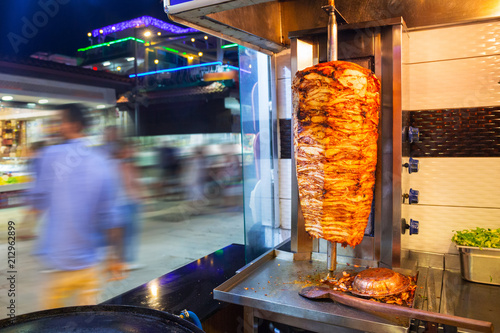 Turkish kebab on the street of Side, Turkey