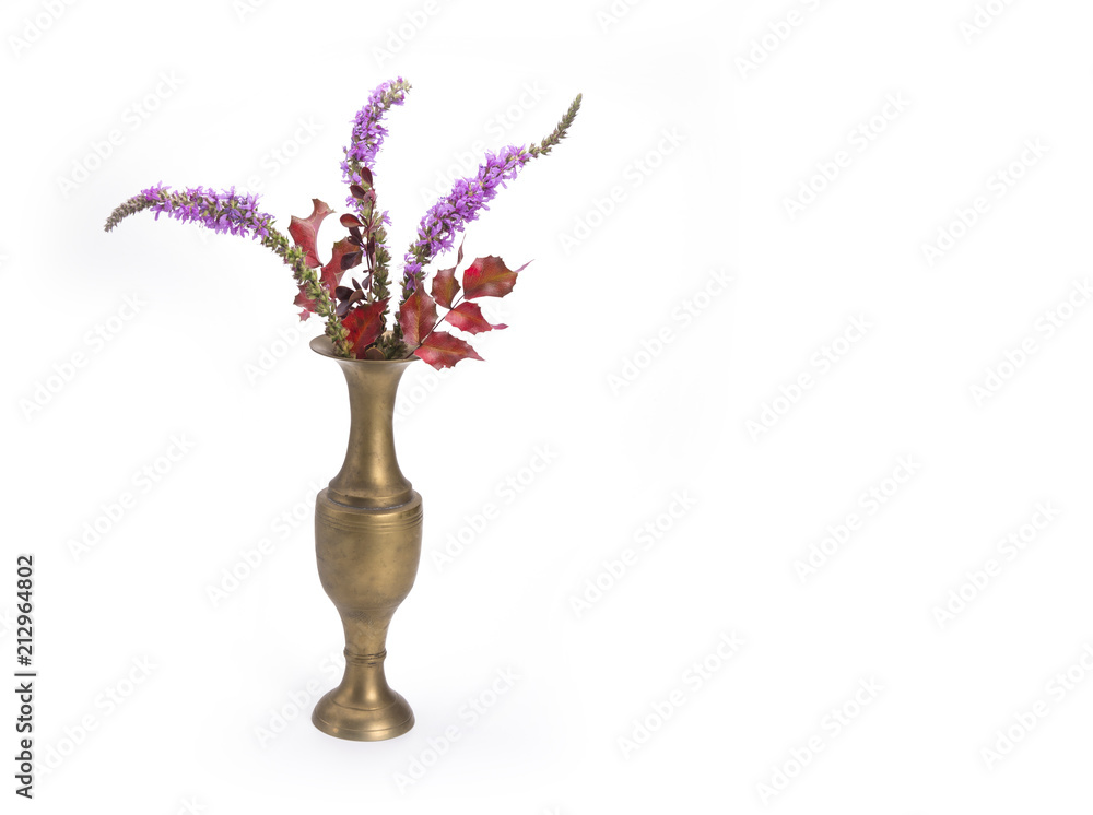 Still life with vase and flowers on the white Still life with vase and flowers on the white