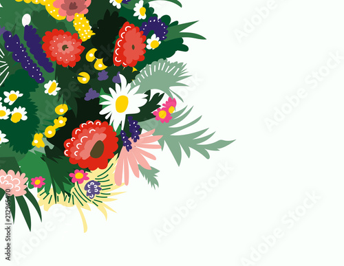 floral vector illustration background. flower bouquet summer flowers. 