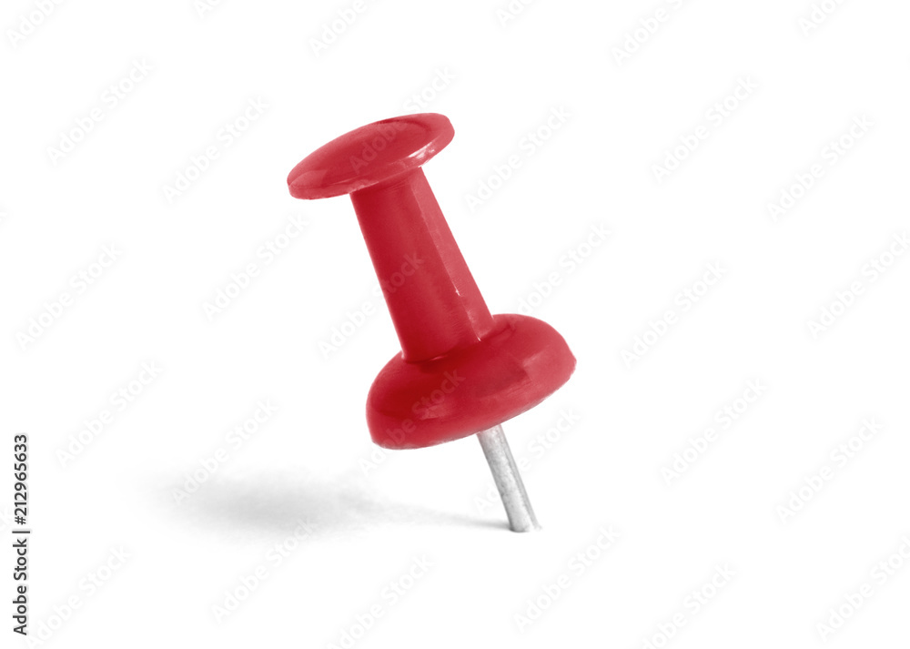 A red Thumbtack isolated on a white background A red Thumbtack isolated on a white background