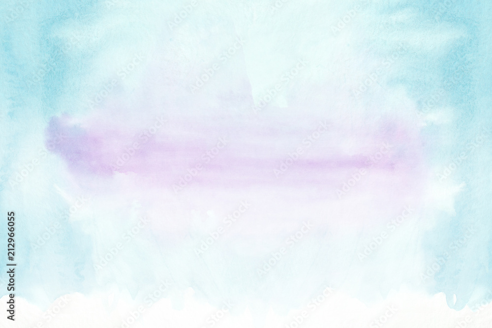 Blue and violet horizontal  watercolor  gradient  hand drawn  background. Bottom part is lighter than other sides of image.


