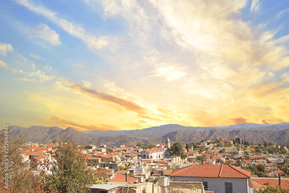 Beautiful view of the picturesque village of artisans Lefkara, Cyprus