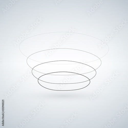 Ultrasonic short burst of sound. Echo or radio wave. Vector illustration isolated on modern background.