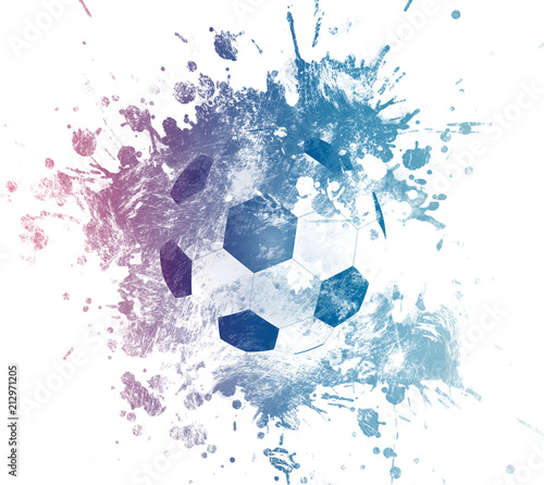 Football art illustration. Street graphic style soccer. Fashion stylish print. Template apparel, card, label, poster. emblem, t-shirt stamp graphics. Handwritten banner, logo or label