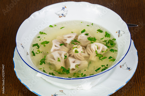 Georgian khinkali soup