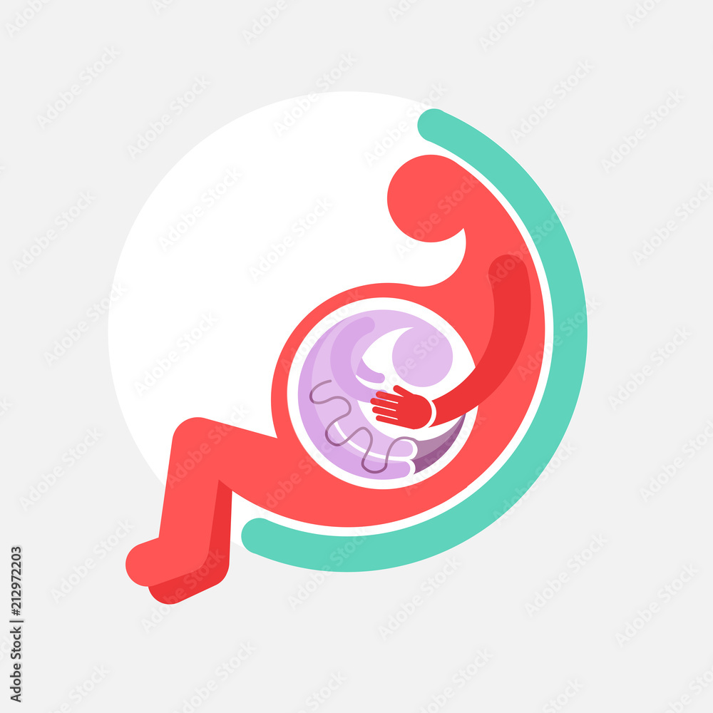 Pregnant: the beauty of maternal love, minimalist design of a mother 