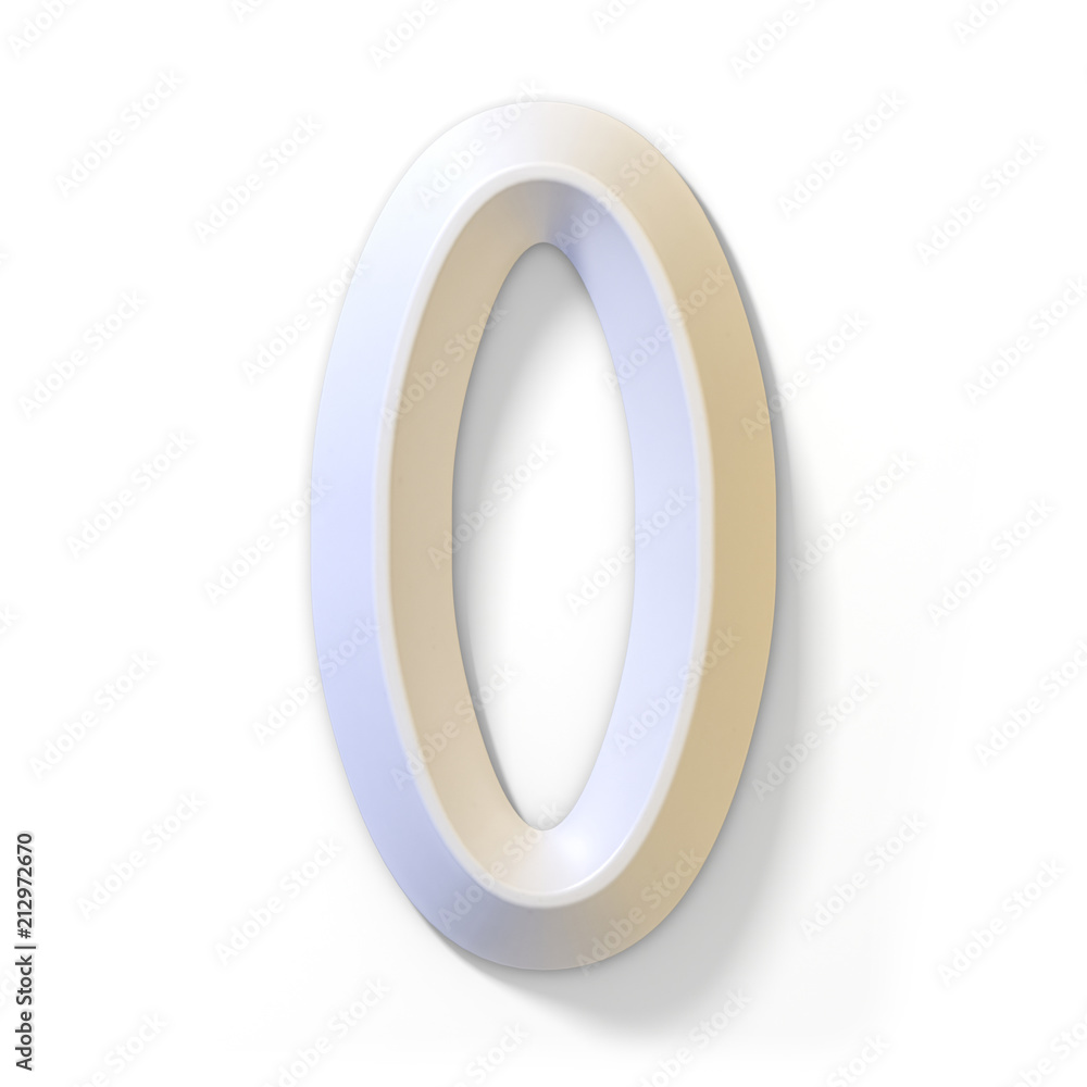 White dimensional font number 0 ZERO 3D White dimensional font number 0 ZERO 3D