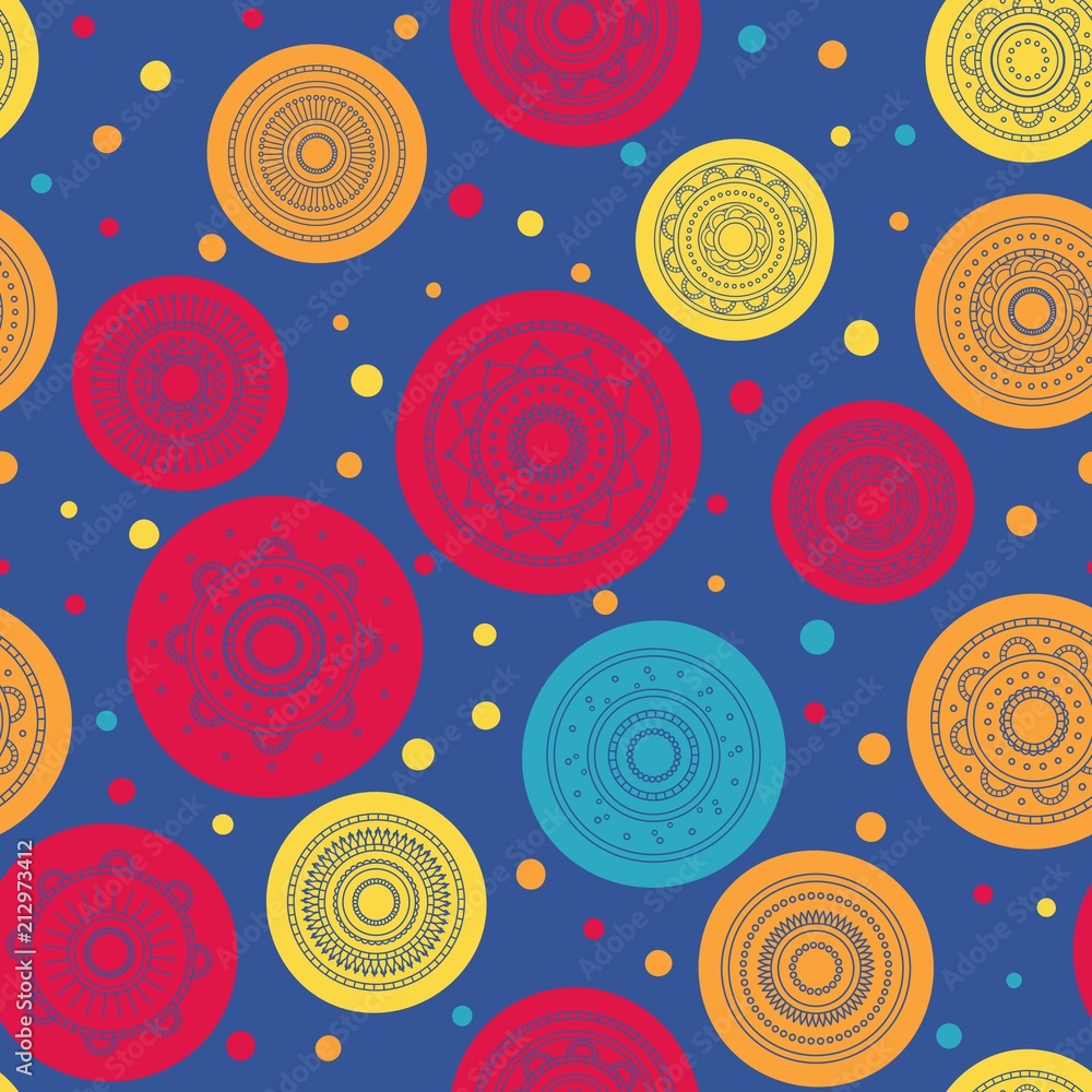 Seamless round ornament pattern. Vector repeating texture. Seamless round ornament pattern. Vector repeating texture.