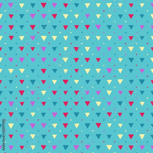 Seamless pattern with triangles on a blue background photo