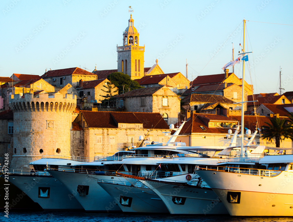 Fototapeta premium Korcula boats