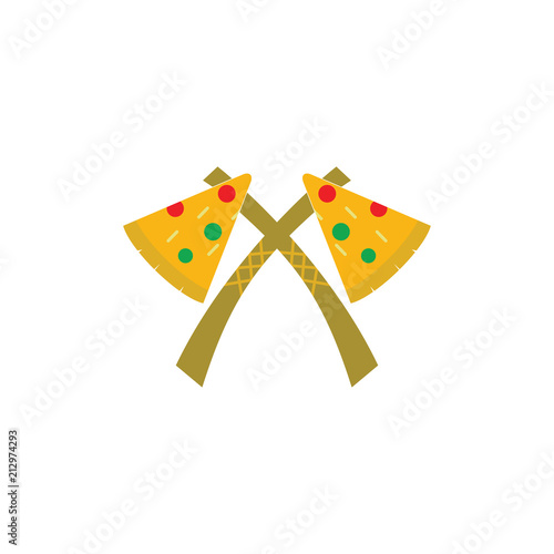 Pizza with axe logo