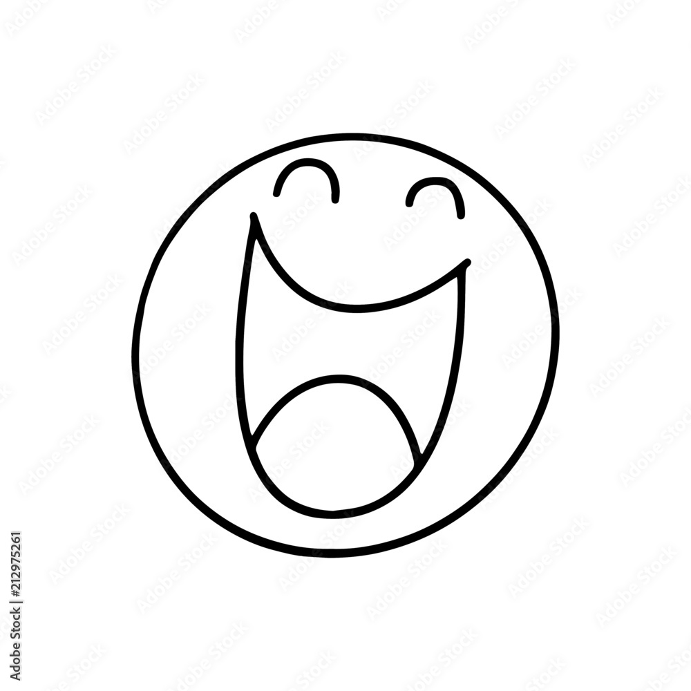 Happy face cartoon illustration isolated on white background for children color book Happy face cartoon illustration isolated on white background for children color book