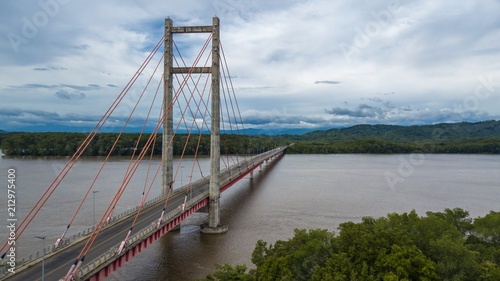 Beautiful aerial view of the Bridge Puente de la amistad Taiwan in Costa Rica 