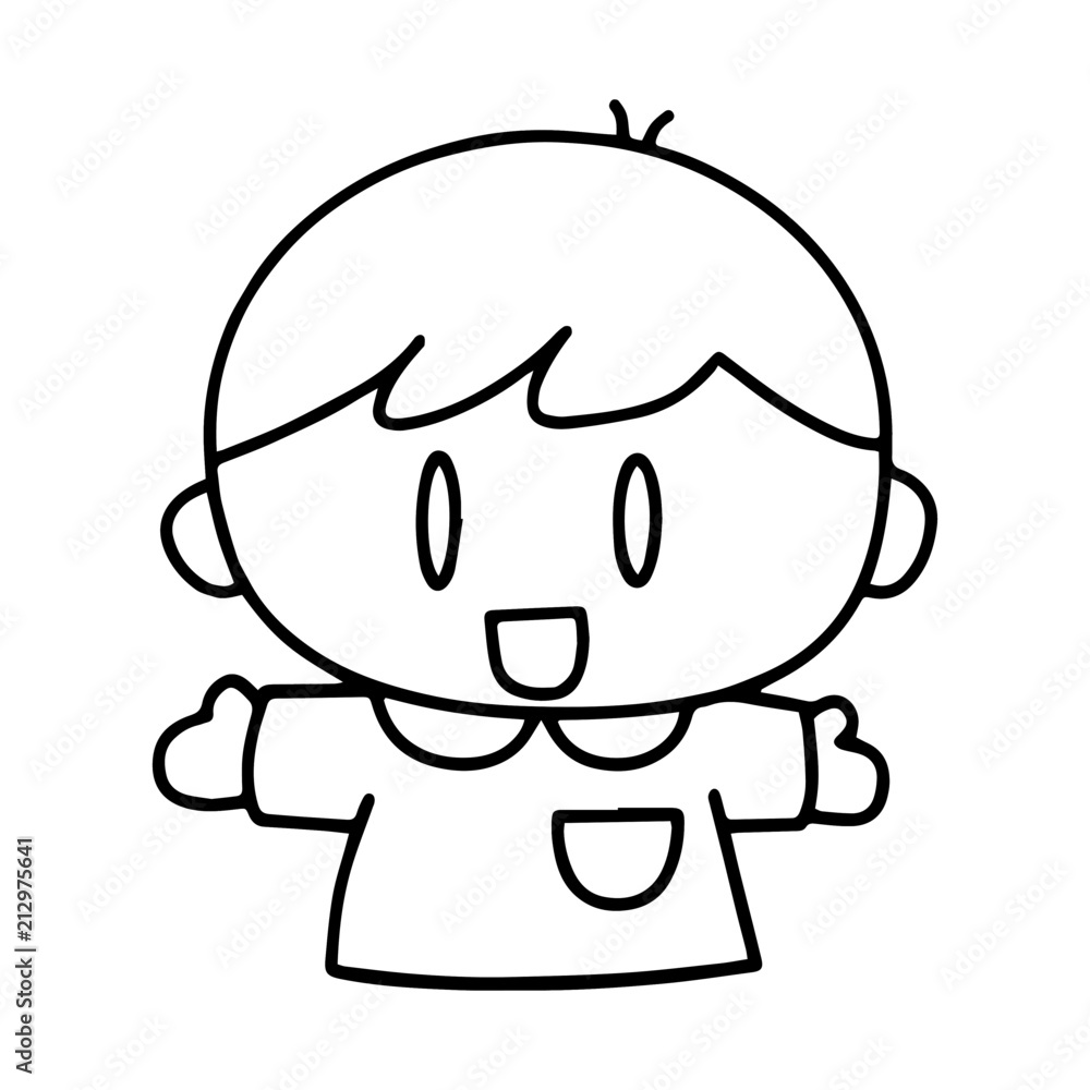 Little boy cartoon illustration isolated on white background for children color book Little boy cartoon illustration isolated on white background for children color book