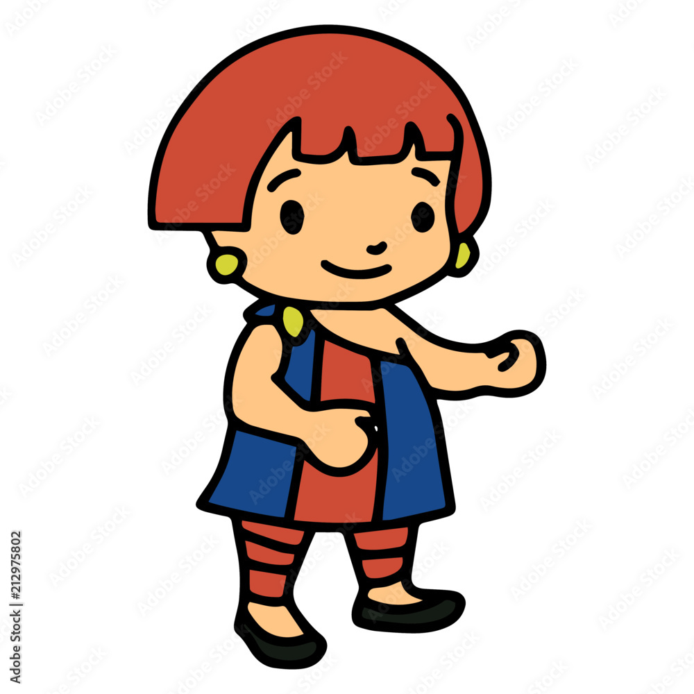Little girl cartoon illustration isolated on white background for children color book Little girl cartoon illustration isolated on white background for children color book