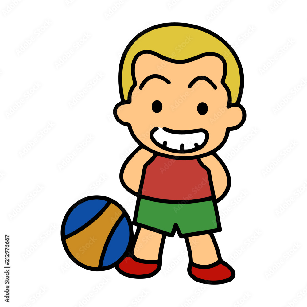 Sport Boy cartoon illustration isolated on white background for children color book Sport Boy cartoon illustration isolated on white background for children color book