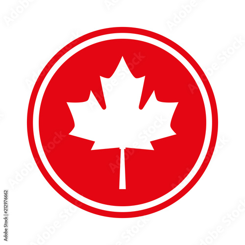 canada day celebration canadian flag in button vector illustration