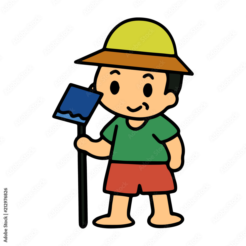 Farmer cartoon illustration isolated on white background for children color book Farmer cartoon illustration isolated on white background for children color book