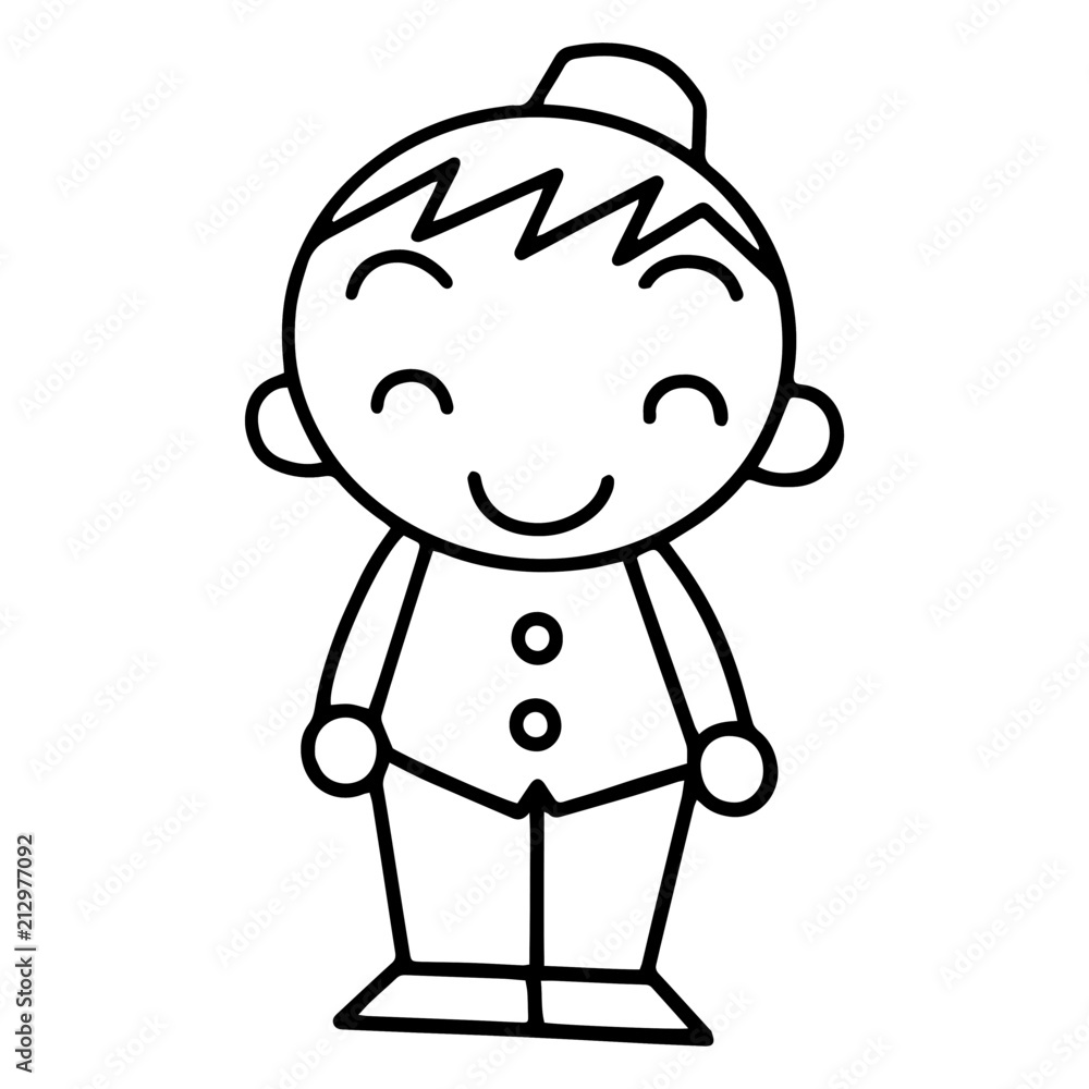 Waiter cartoon illustration isolated on white background for children color book Waiter cartoon illustration isolated on white background for children color book