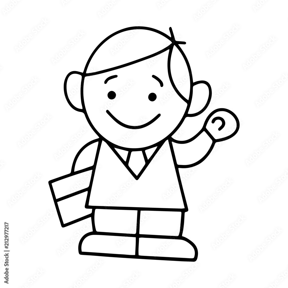 Waiter cartoon illustration isolated on white background for children color book