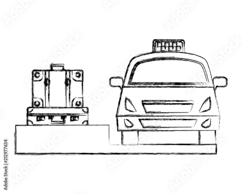 travel suitcases luggage and taxi service transport