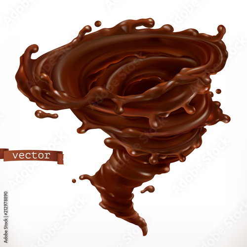 Chocolate tornado, 3d realistic vector