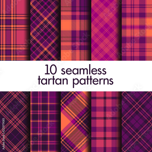 Set of seamless tartan patterns