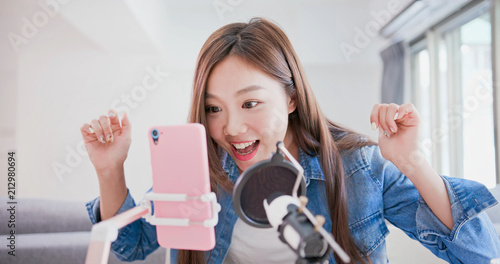 Fotografie woman have live stream