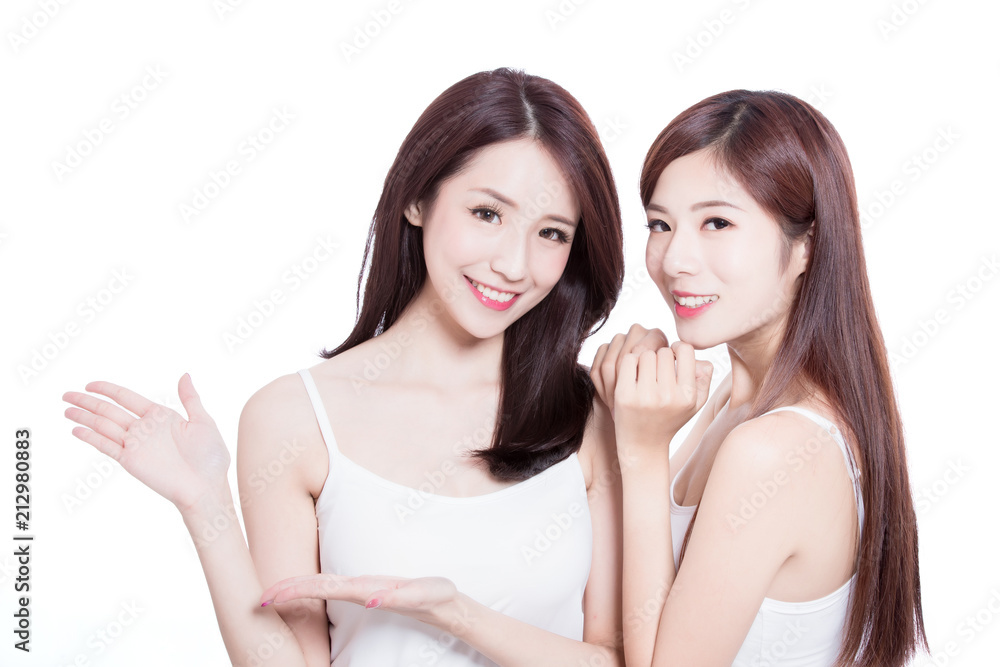 two beauty skincare woman two beauty skincare woman
