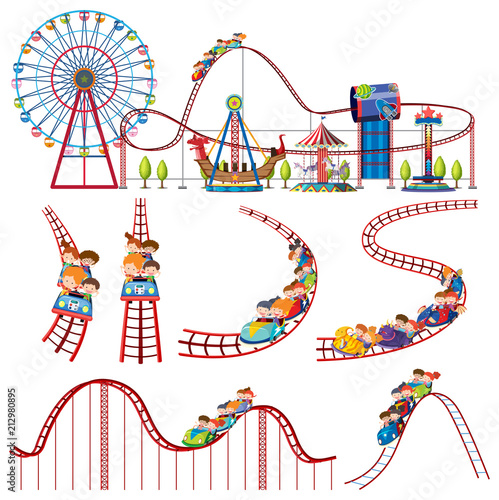 A set of fun park roller coaster