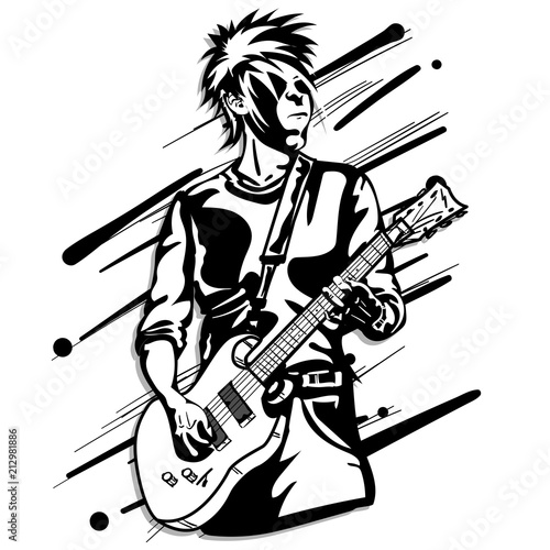 guitar man play music graphic object