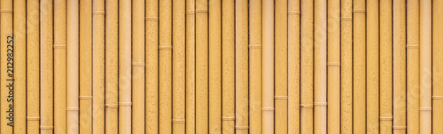 Panorama of bamboo fence background and pattern