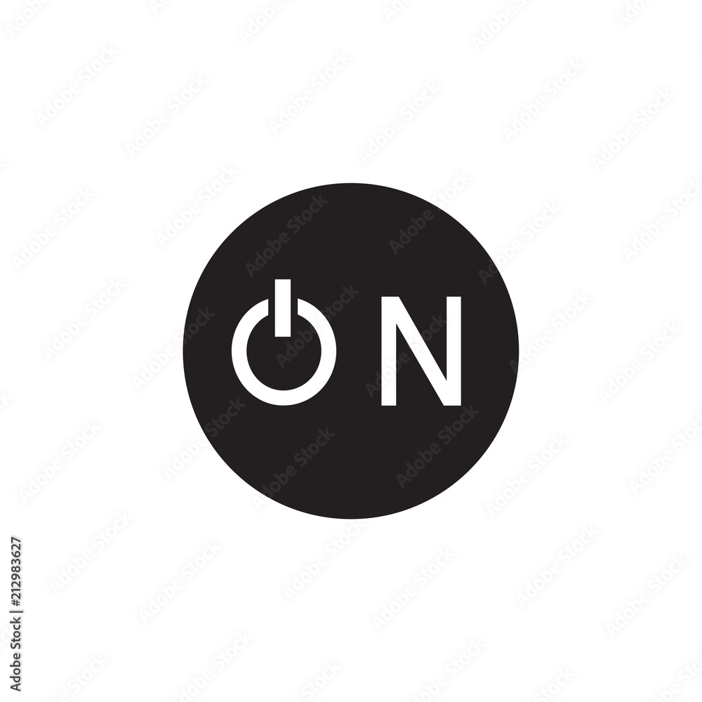 on power button icon vector element. on button vector template on power button icon vector element. on button vector template