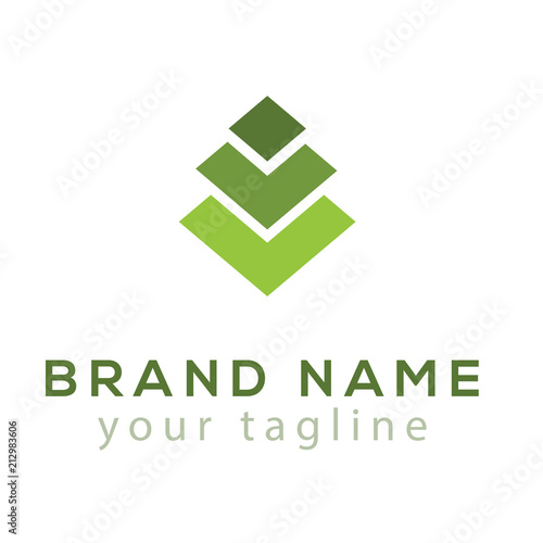 abstract layer square logo vector element. layer logo template