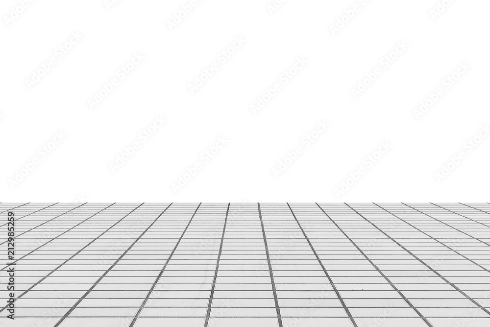 Fototapeta premium Stone tile floor and white blank space background