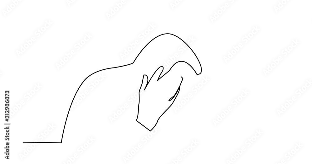 Animation of continuous line drawing of sitting person in grief Animation of continuous line drawing of sitting person in grief